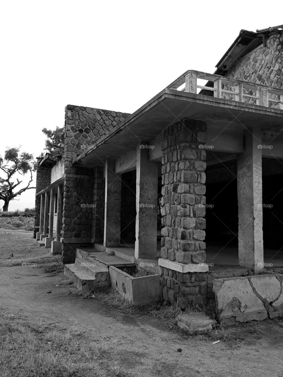 Angular view of an old school building