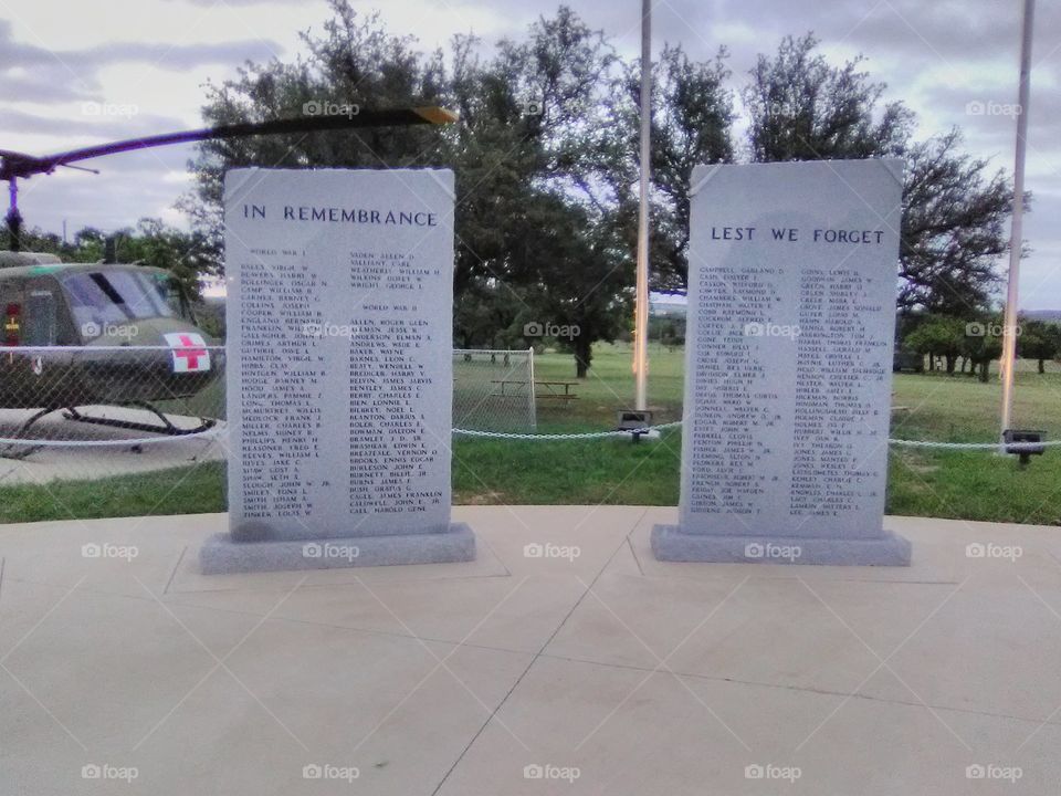 In Remembrance War Memorial Wall