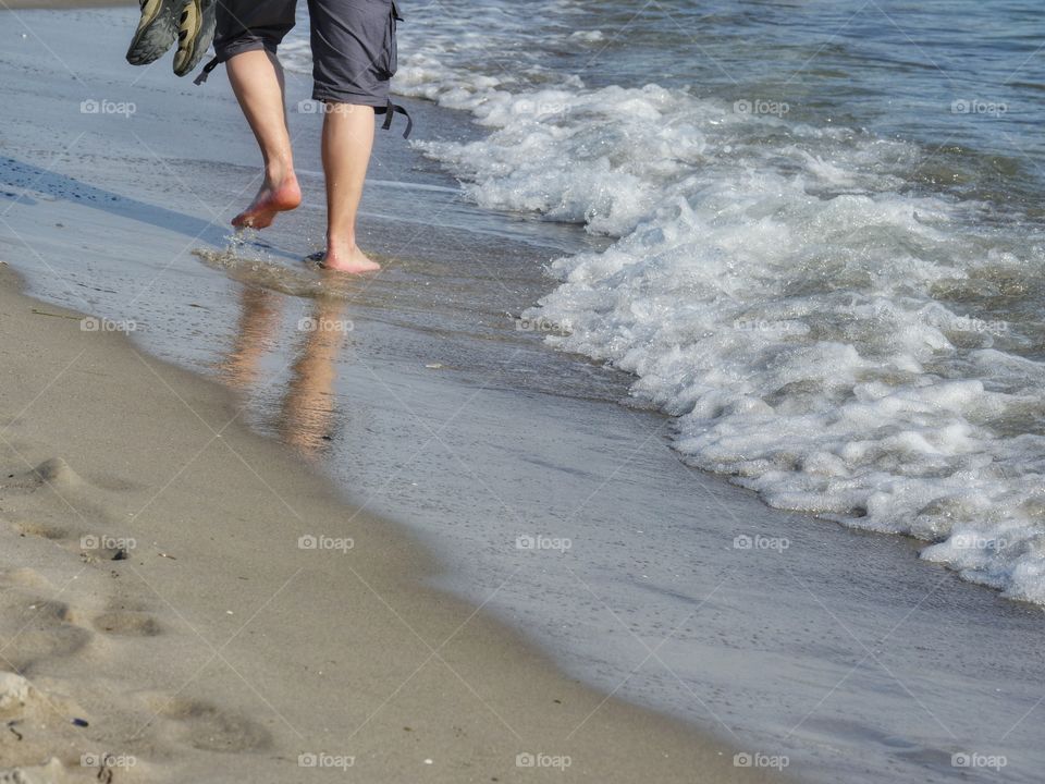 Walking at beach