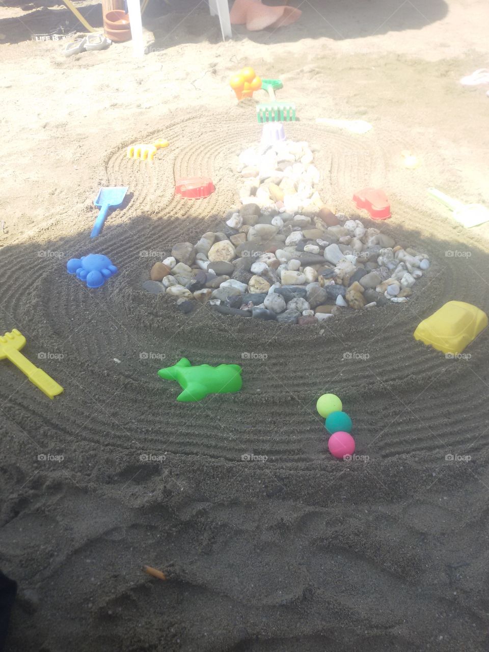 Children  toys on beach