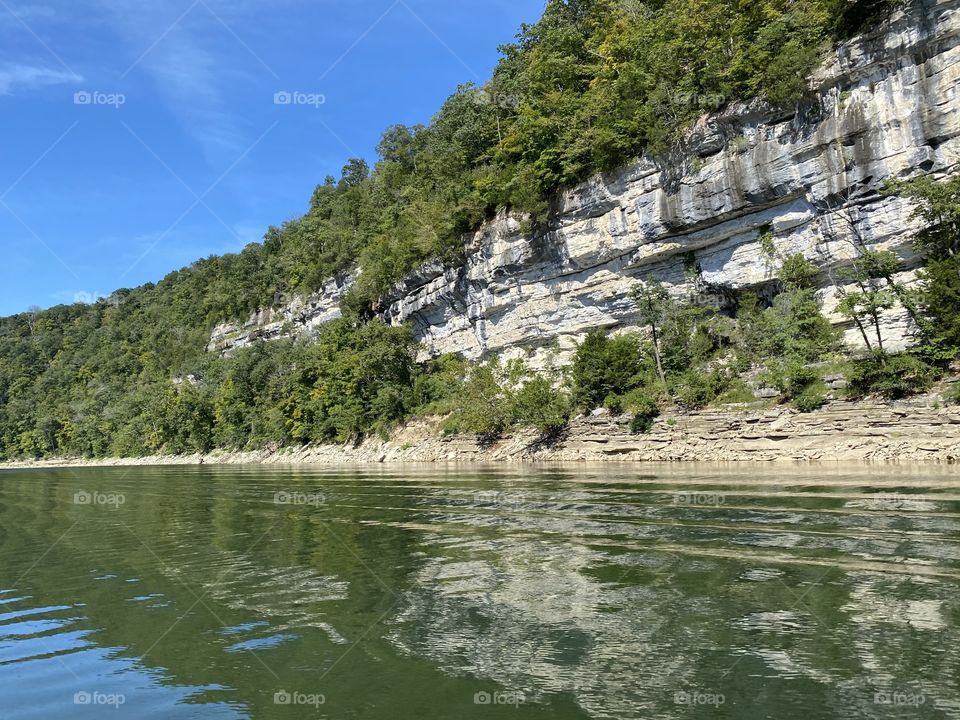 Pretty, sun shining day on the river in Kentucky 