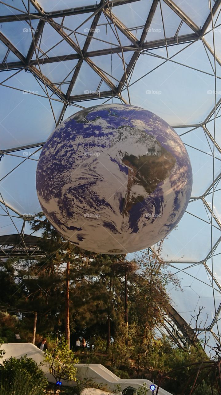 Gaia Earth globe in Eden project cornwall