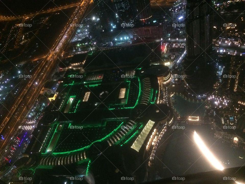 Night view of the city from the 125th floor