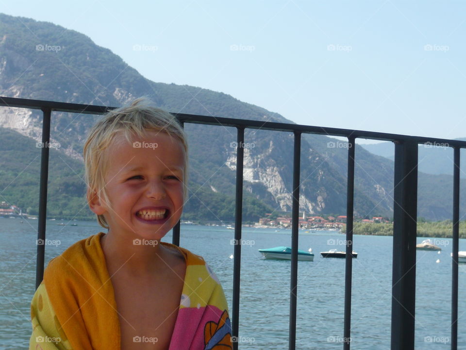 My son at Lago Maggiore Italy