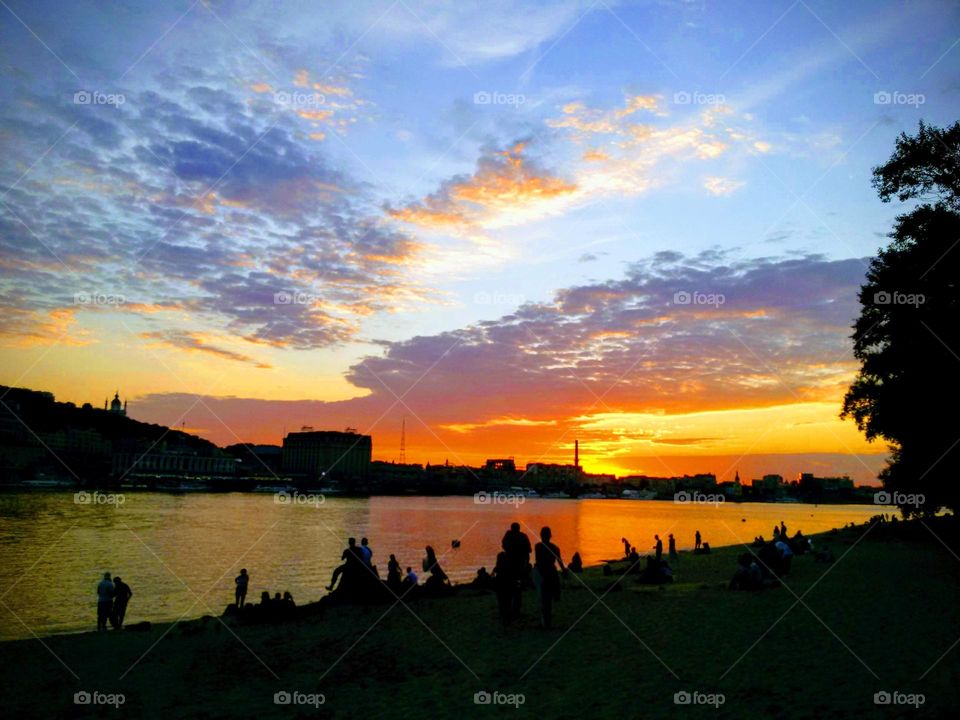 Sunset over the beach
