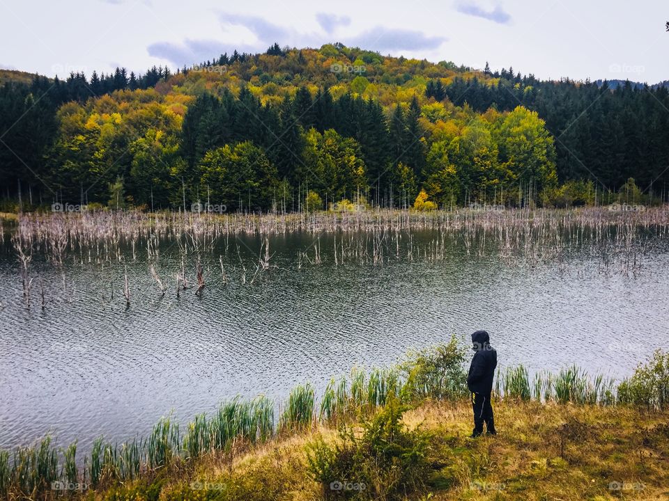 Hiker in autumn 