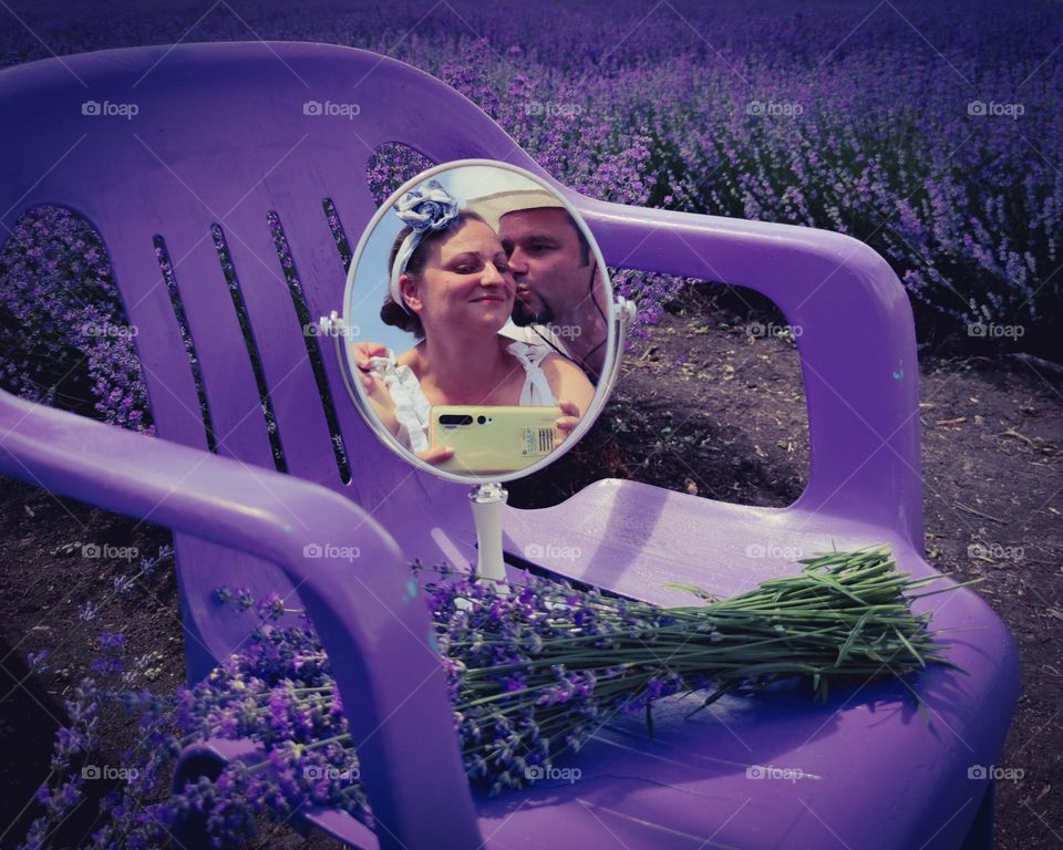 Love selfie in the lavender