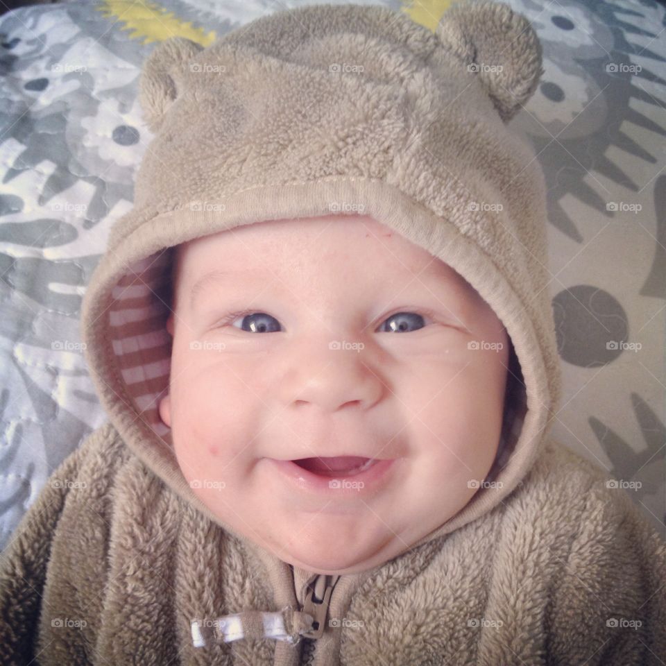 High angle view of cute baby