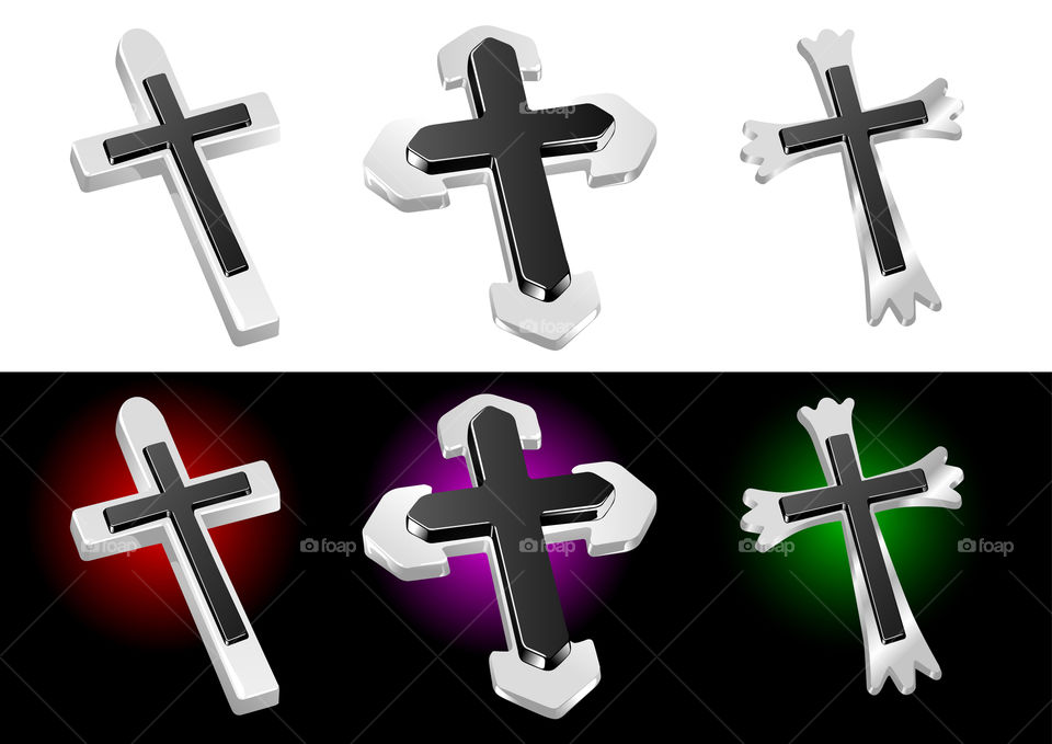 Christian cross metal designs illustration