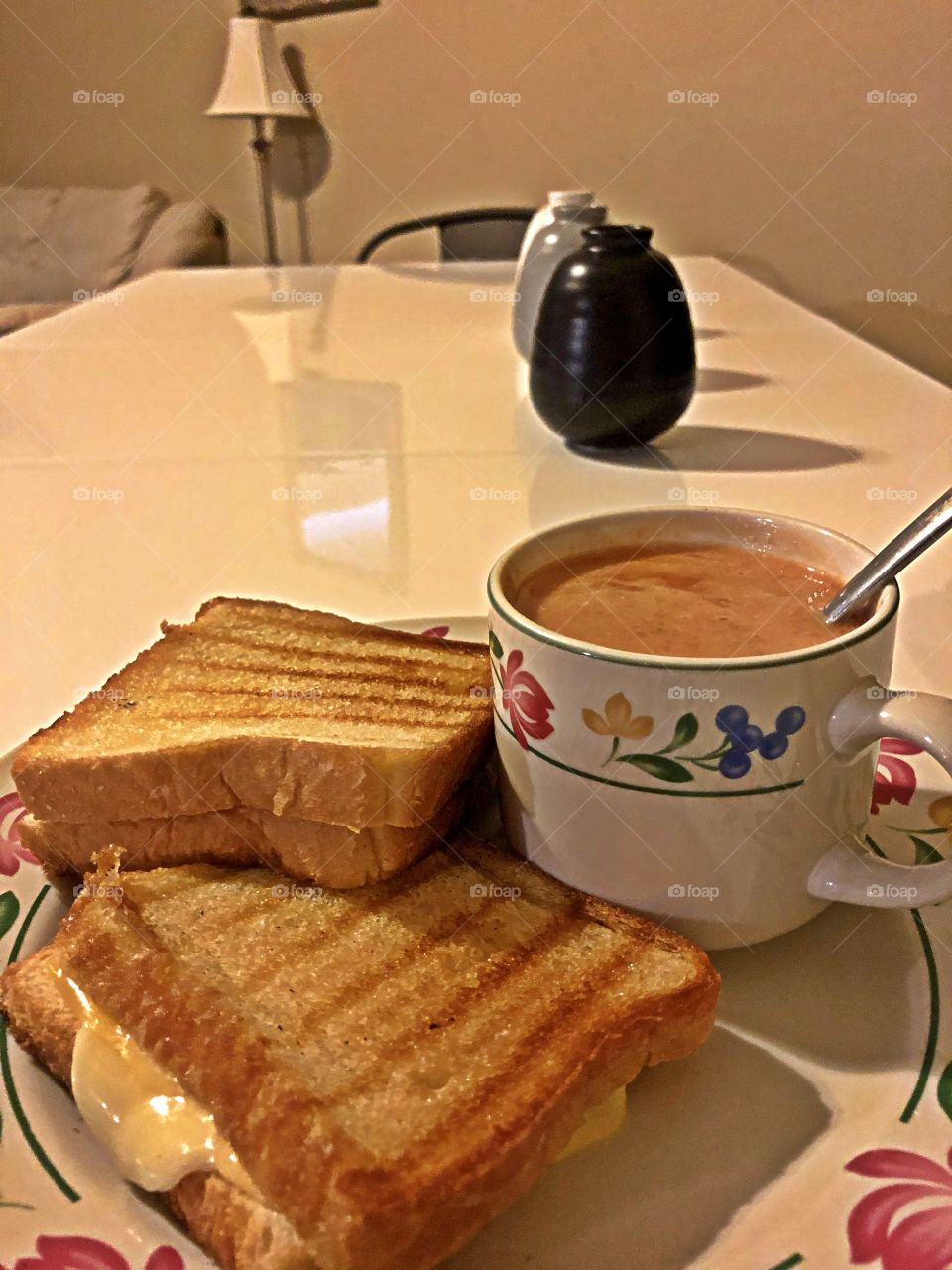 Grilled cheese and soup