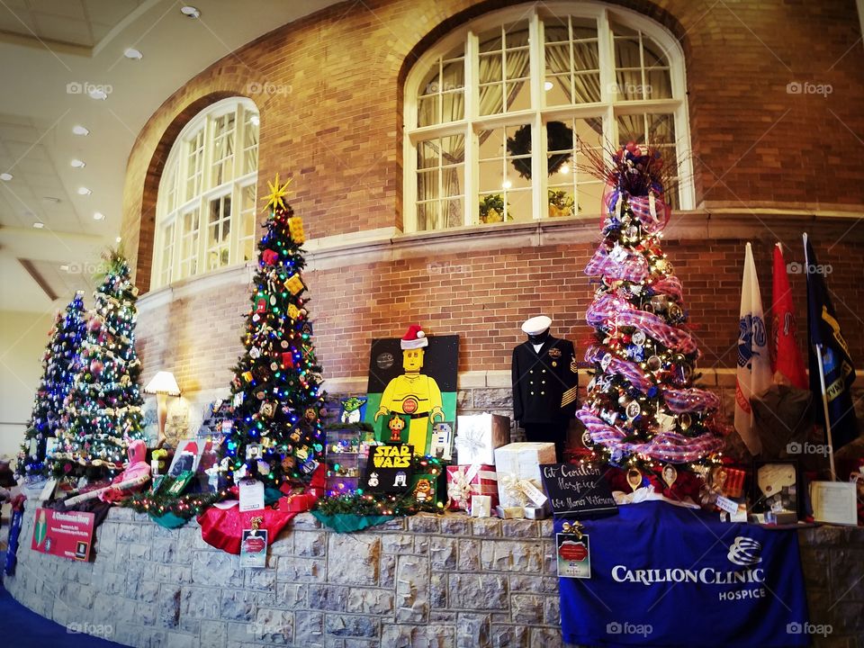 Christmas trees in the Hotel Roanoke 