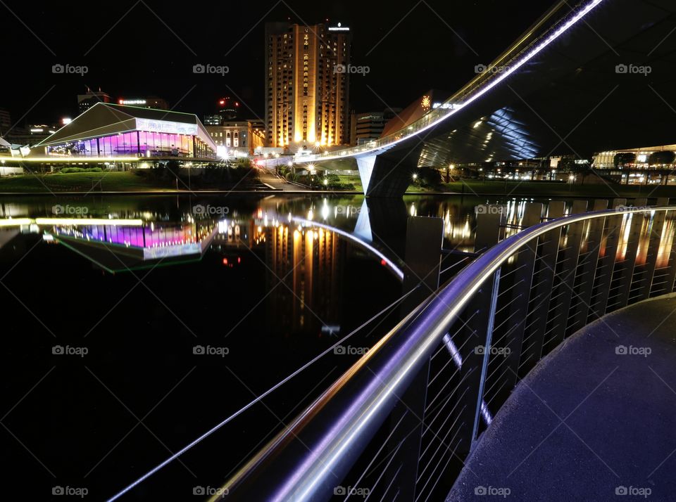 Adelaide festival theater, River Torrens, long exposure mirror reflection 