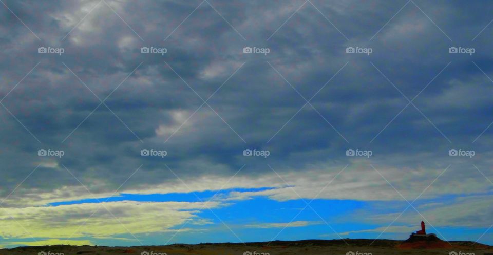 Water and sky. Blue water and blue sky