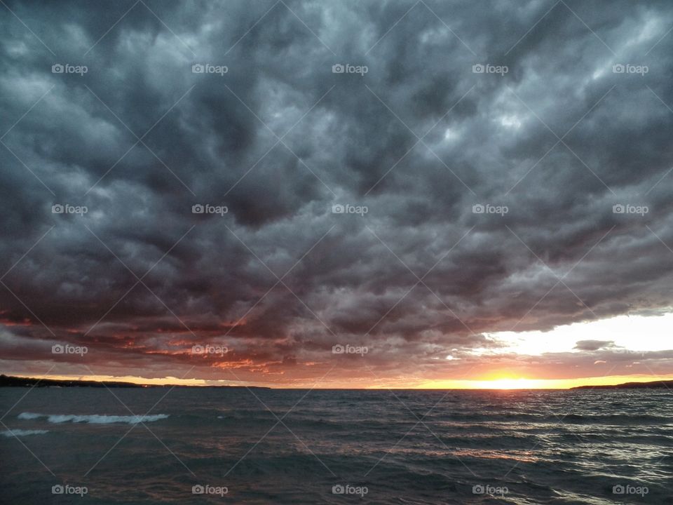 Sunset over Lake Michigan