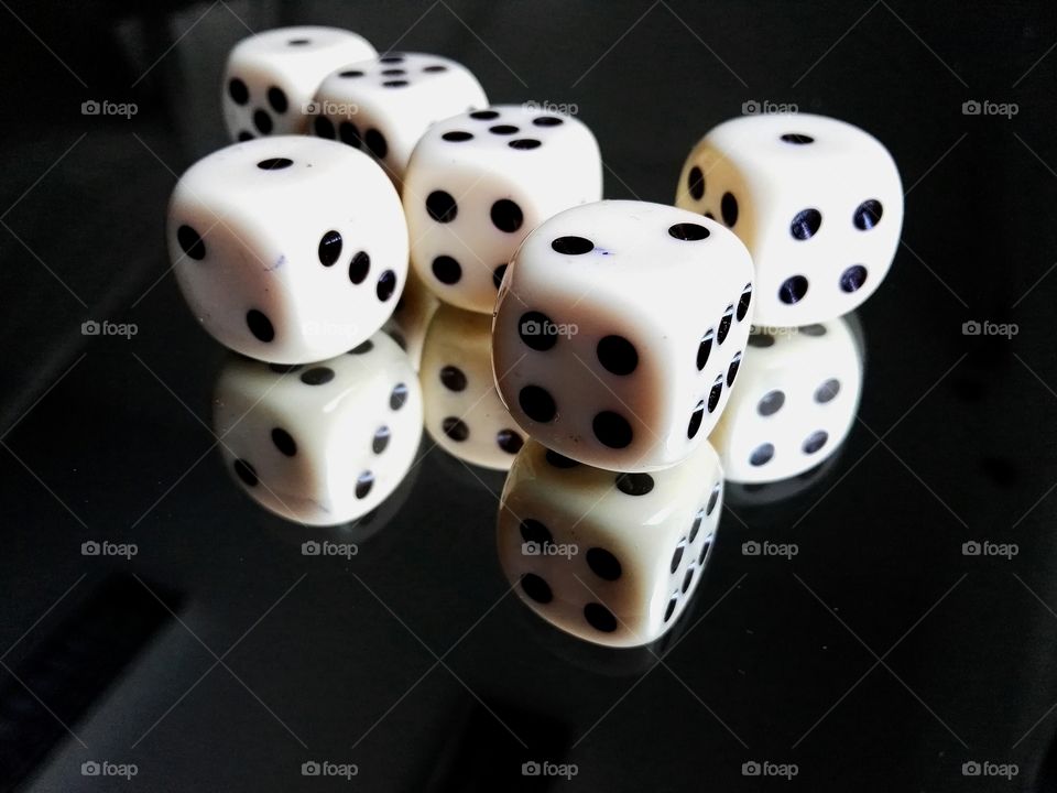 dice on mirror