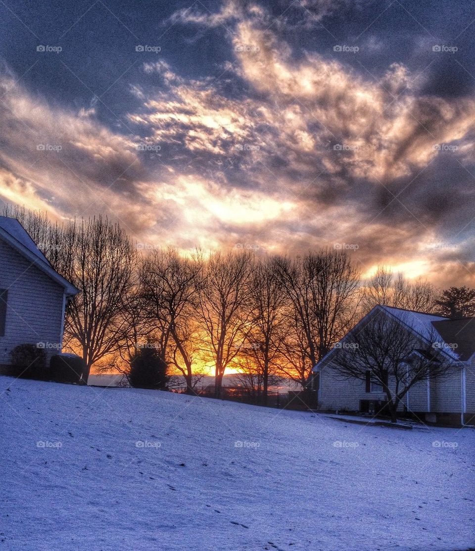 Snowy Sunset