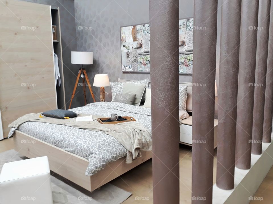 best home spot, bed room from angle view ; cozy and warm