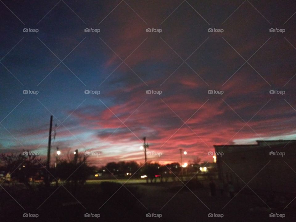 beautiful February Texas Sunset colors
