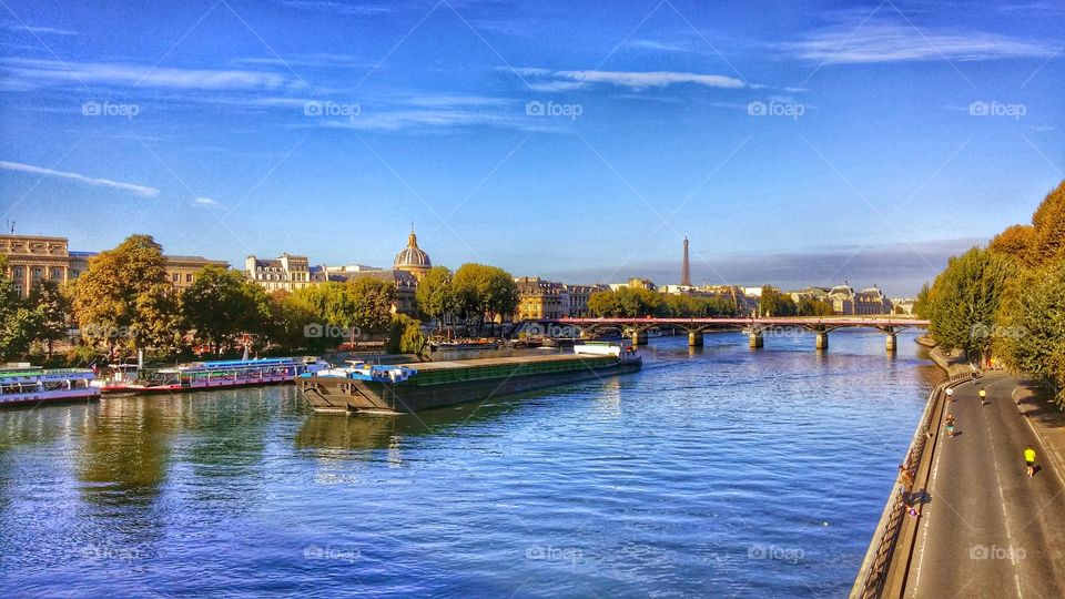 Lake view of Paris city