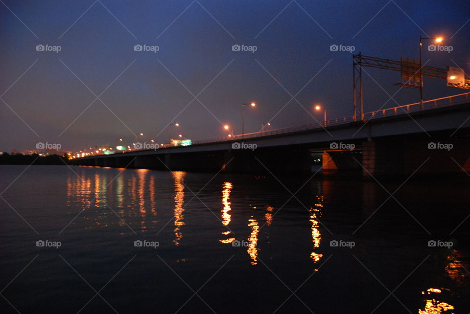 Water, Sunset, Bridge, No Person, Evening