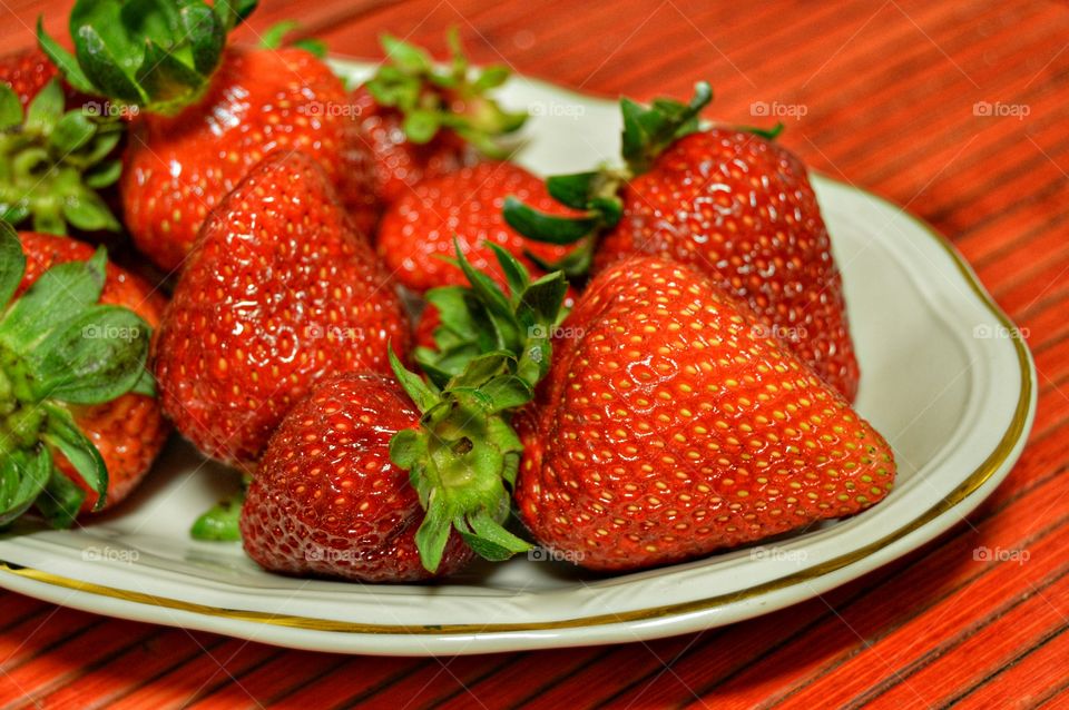 Strawberries in plate