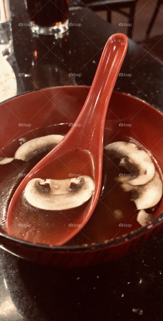 Delicious mushroom soup. 