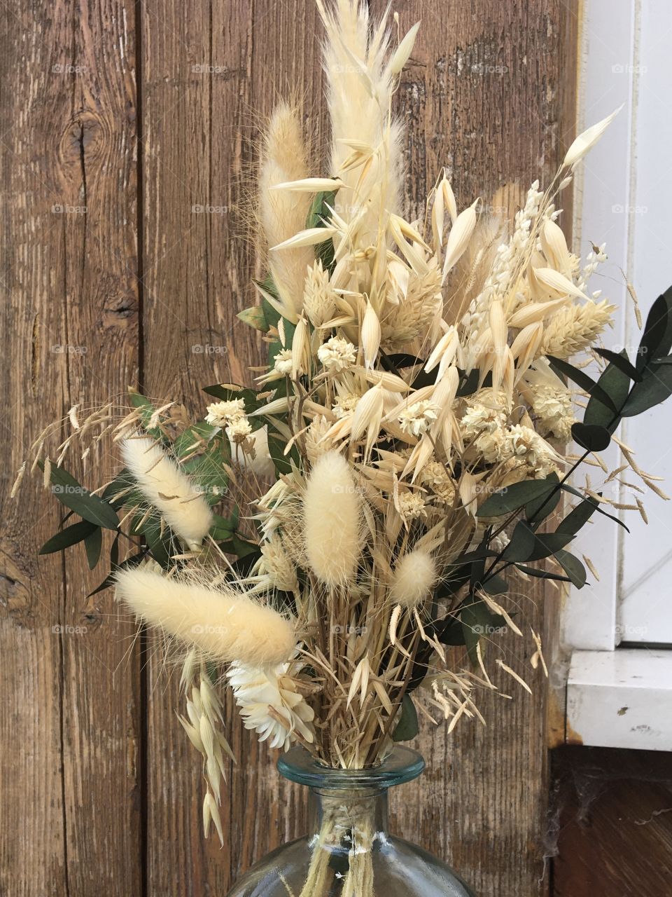 Dry grass in decorative bouquet