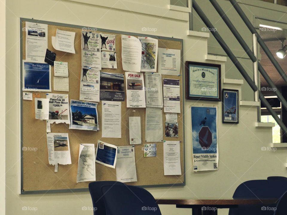 Bulletin Board in an Airport Lounge