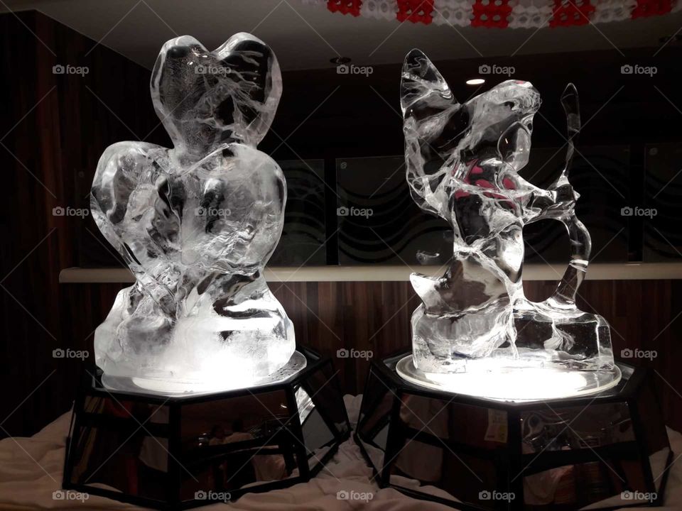 Valentine's day ice sculptures