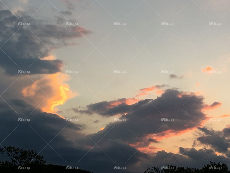 Pink and yellow sunset