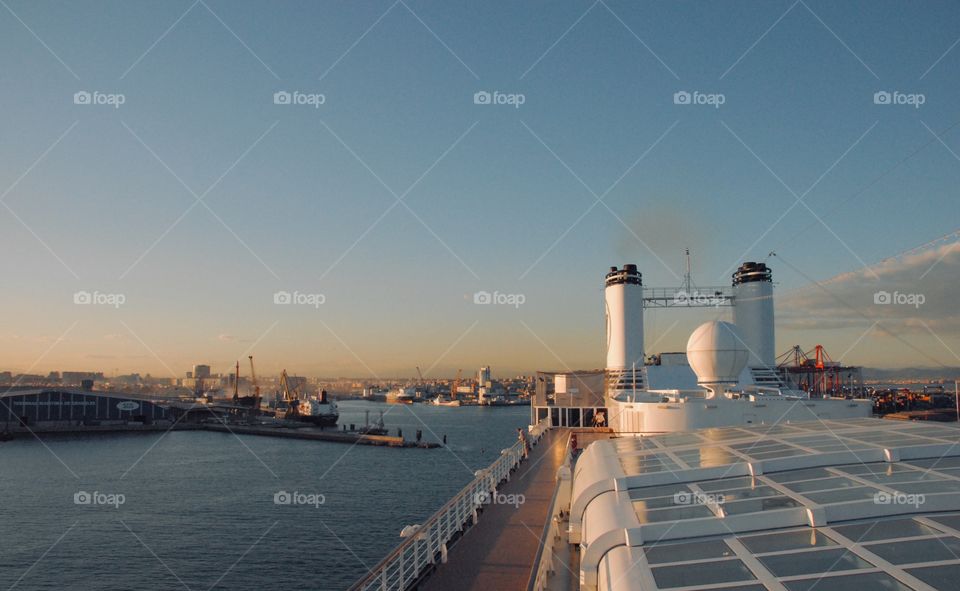 Ship approaching the Lisbon Port