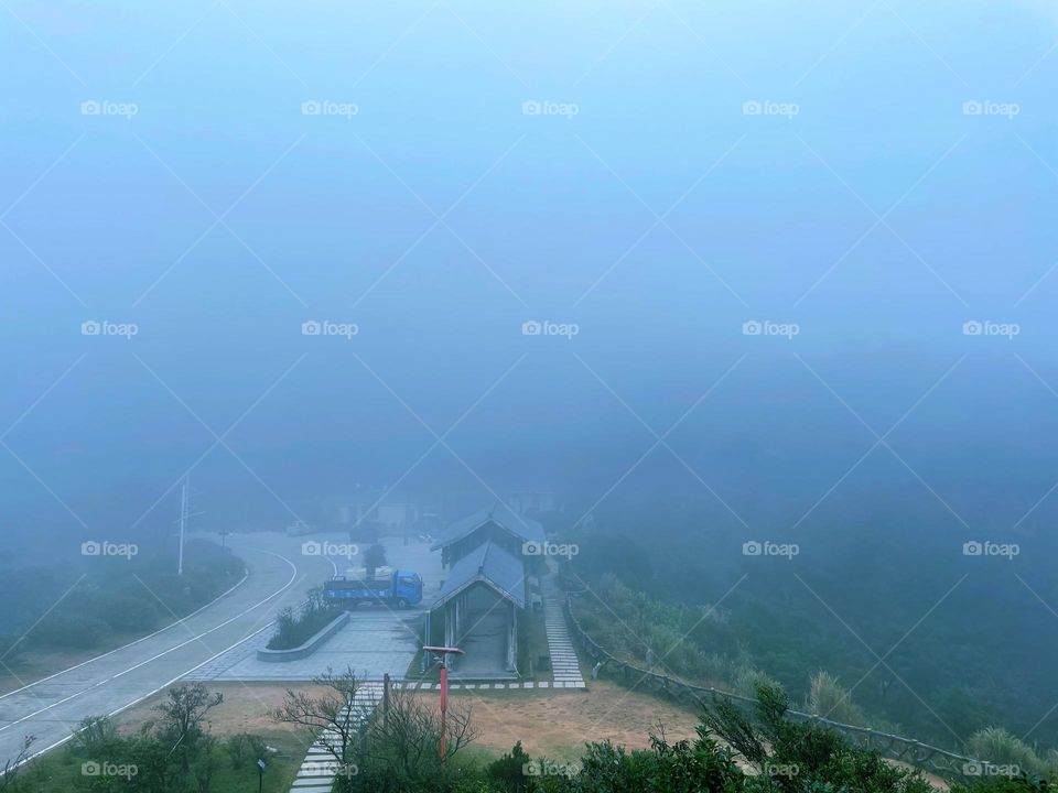 Surrounded by clouds and 