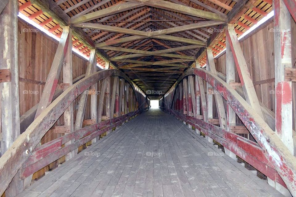 Inside Medora Covered Bridge