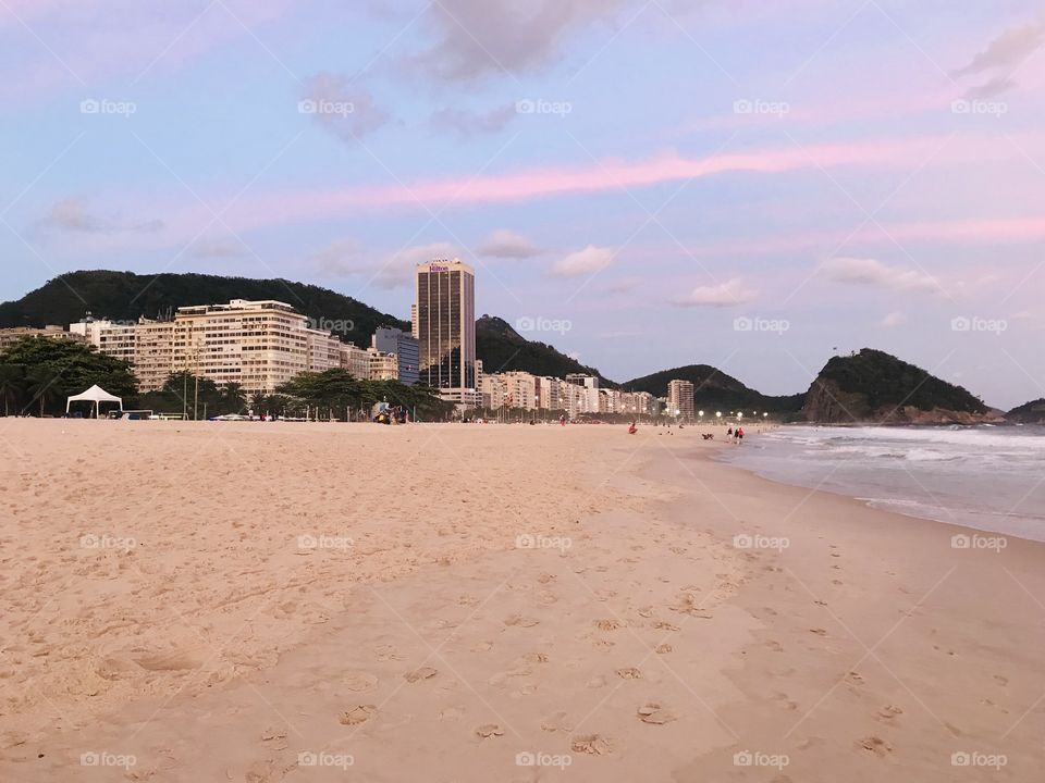 Copacabana Beach in Rio de Janeiro, Brazil.
