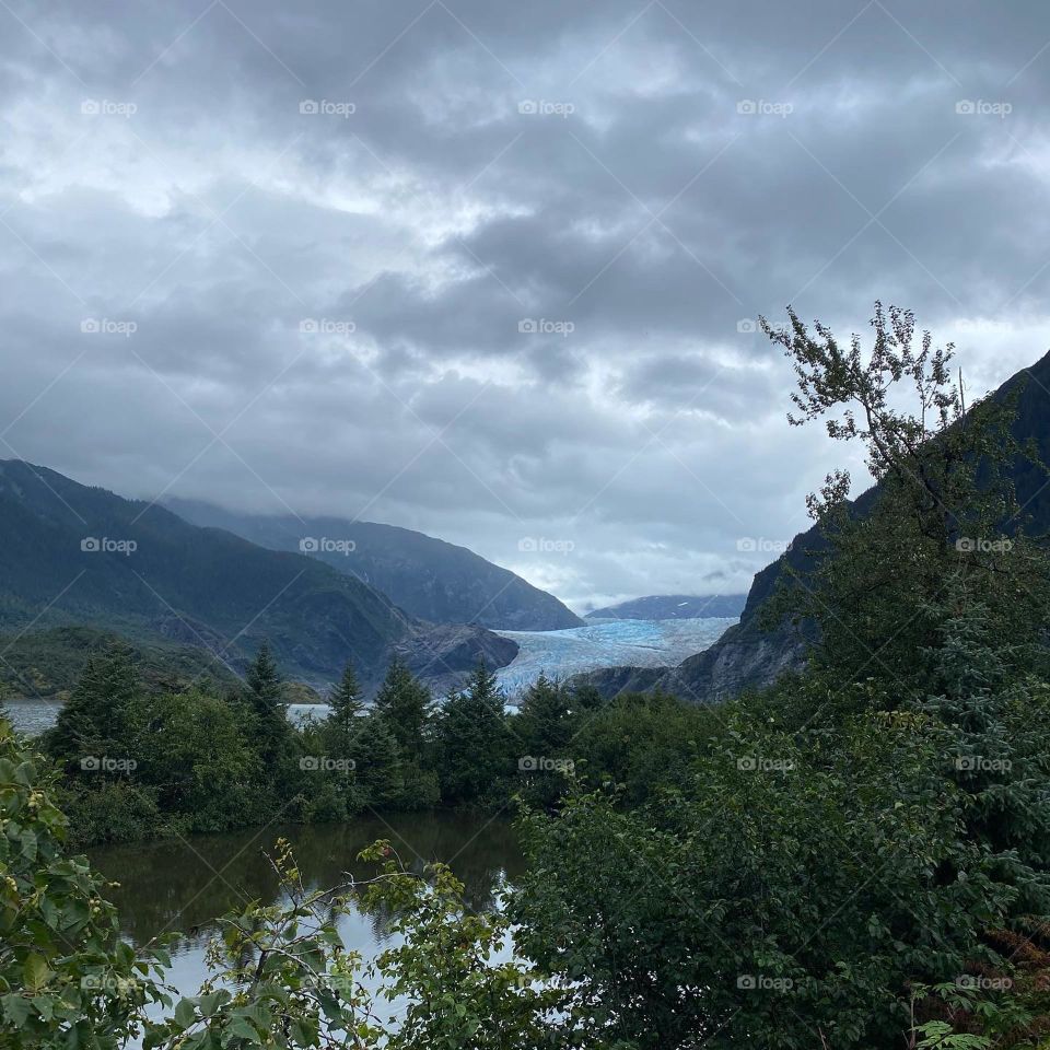 mendenhall glacier in juneau, alaska