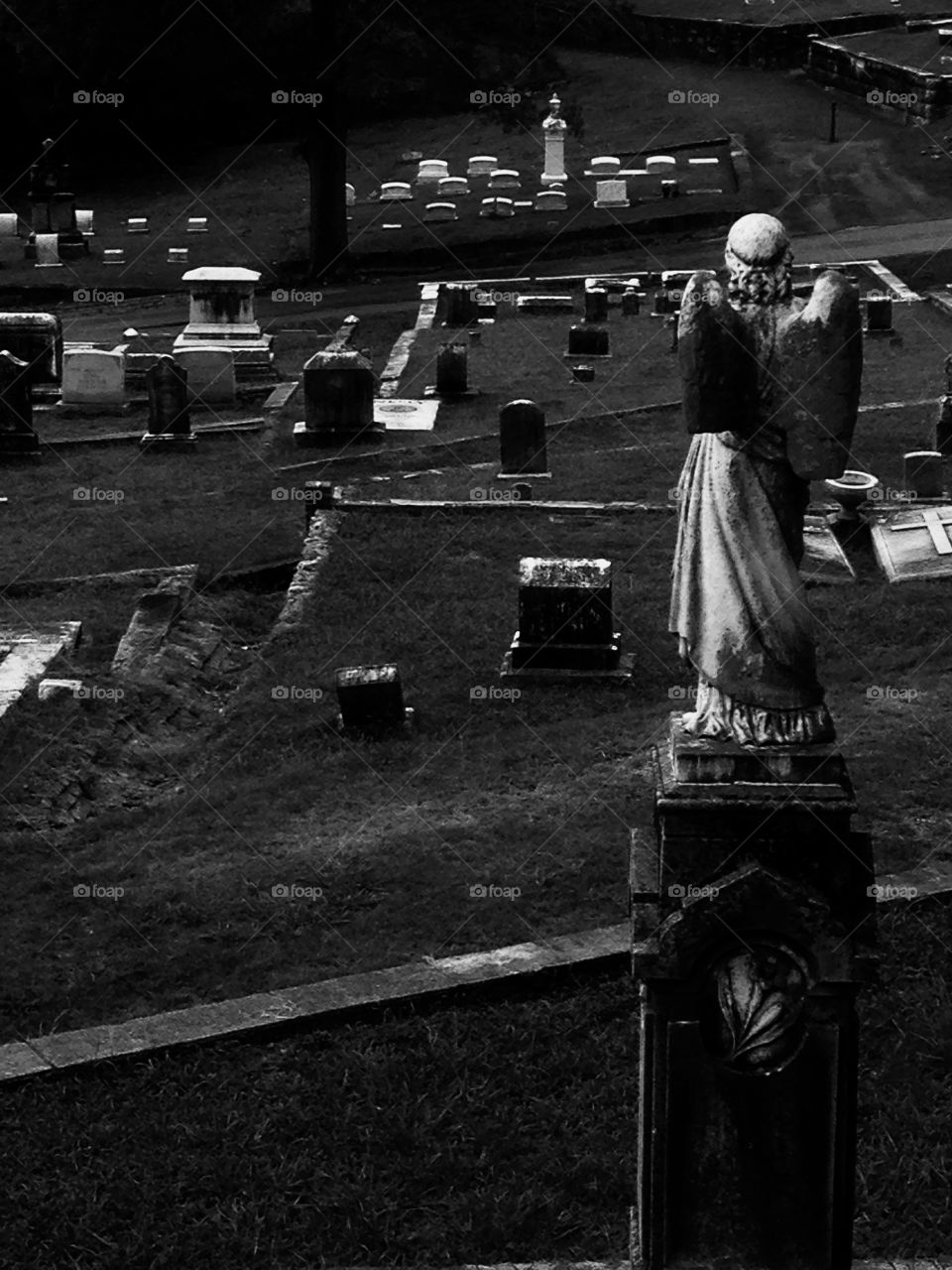 Graveyard, tombstone, black and white, death 