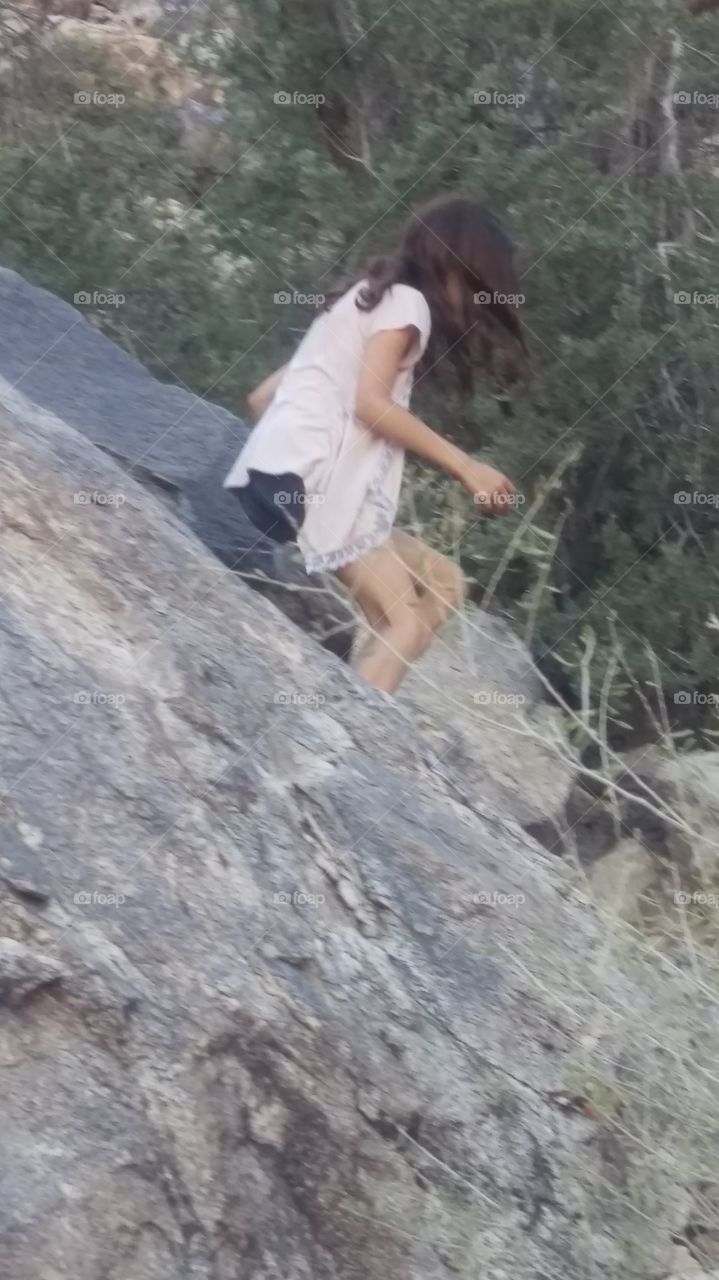 Nature, Outdoors, Rock, One, Woman