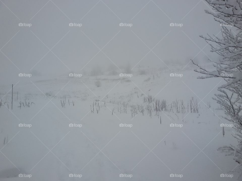 winter time mountain with snow