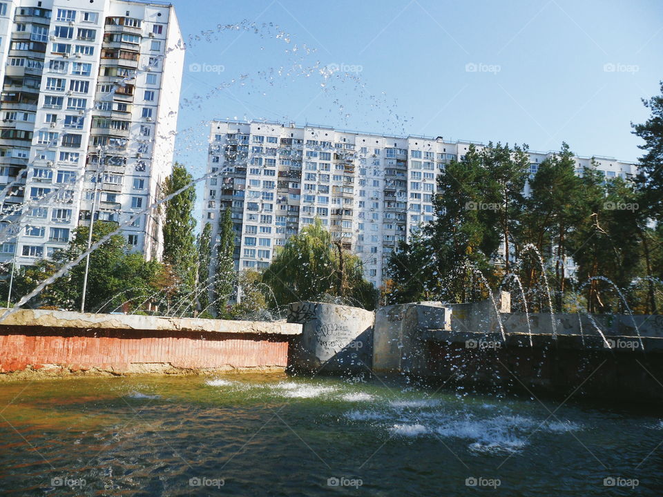 old city fountain in the park