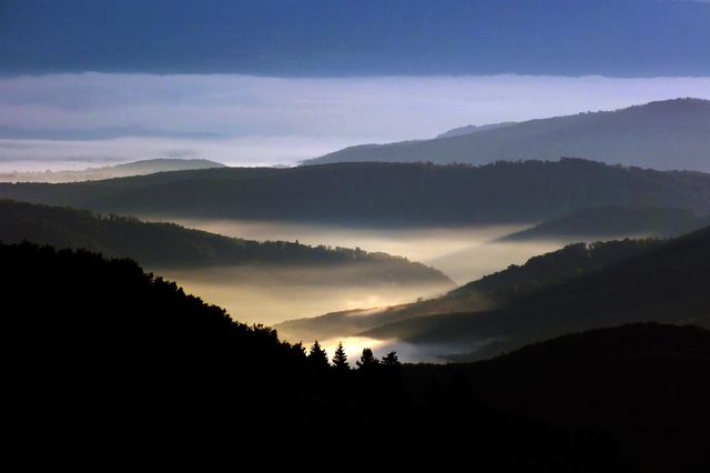 Morning fog in the valleys
