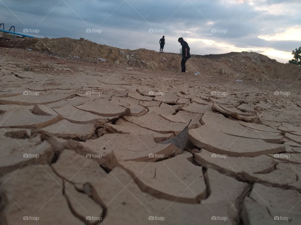 Flakes of mud during dry season.