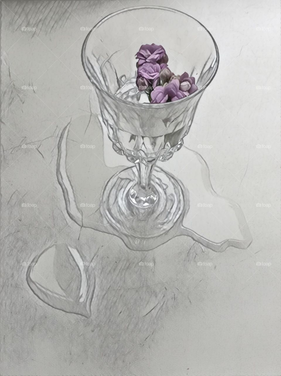 Glass with flowers 2