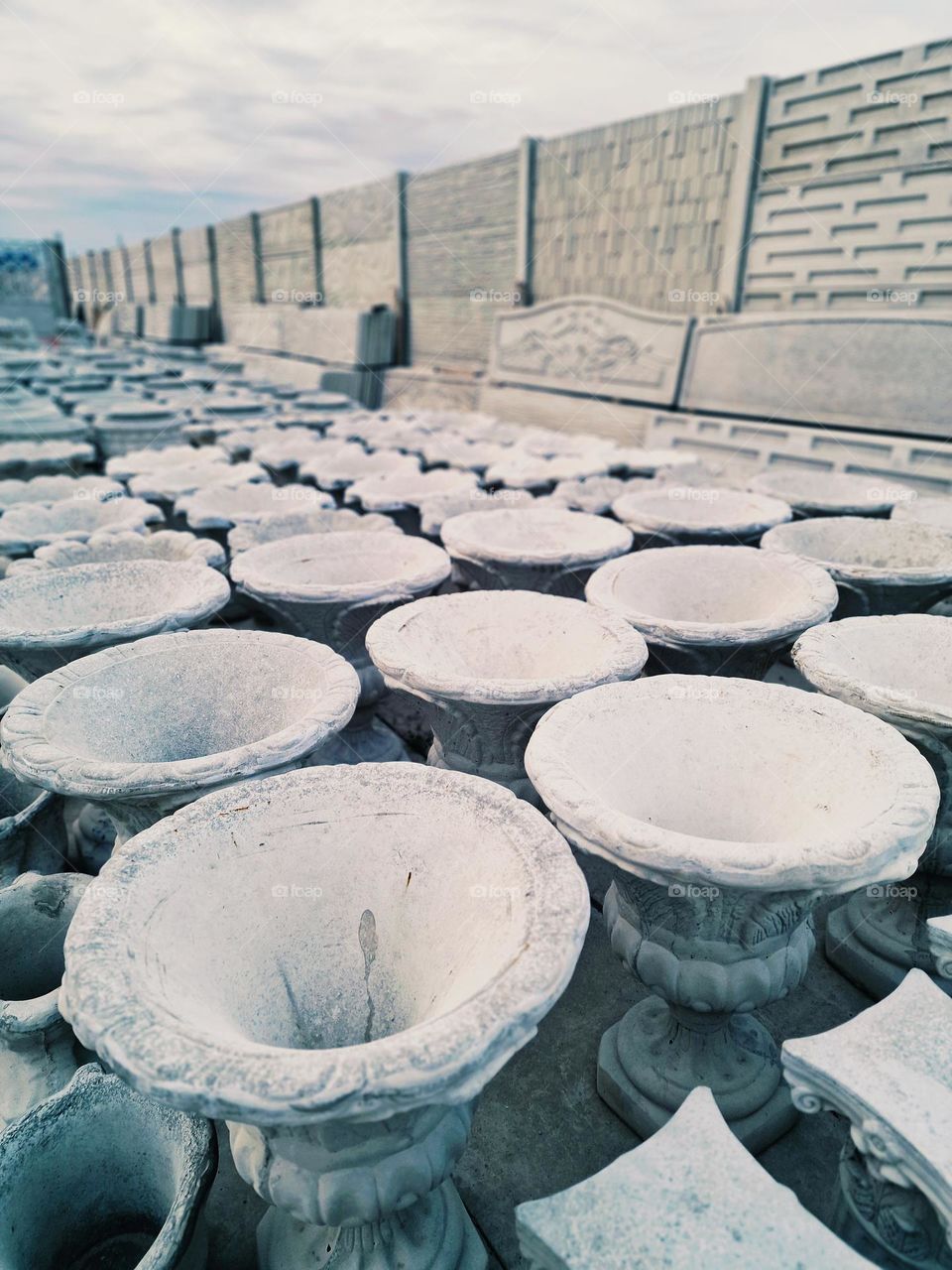 concrete flower vases