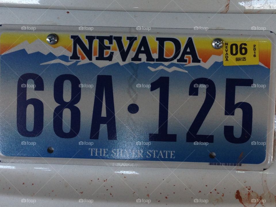 Nevada car license plate