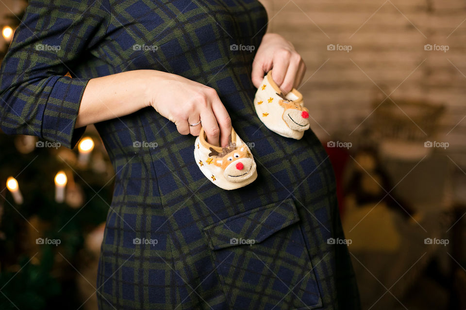 Women holding shoe