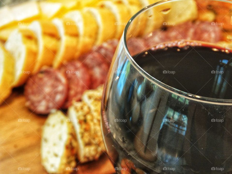 Wine, meat, and cheese