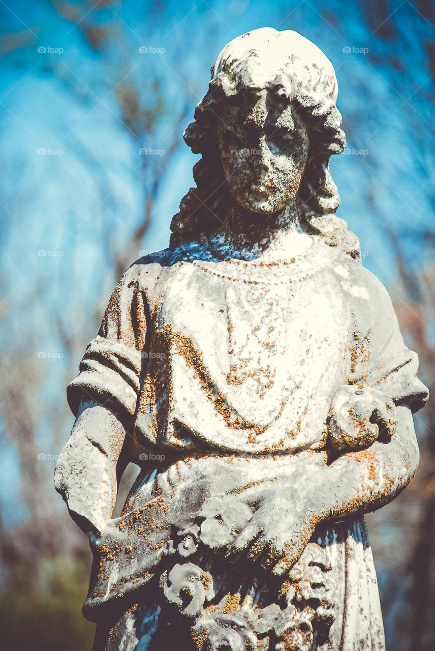 Worn Girl Statue 