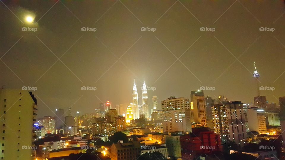 city at night. night view of kuala lampur at night