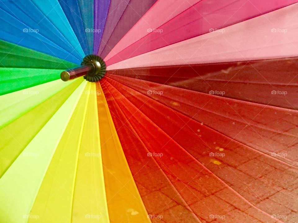 Colourful rainbow umbrella