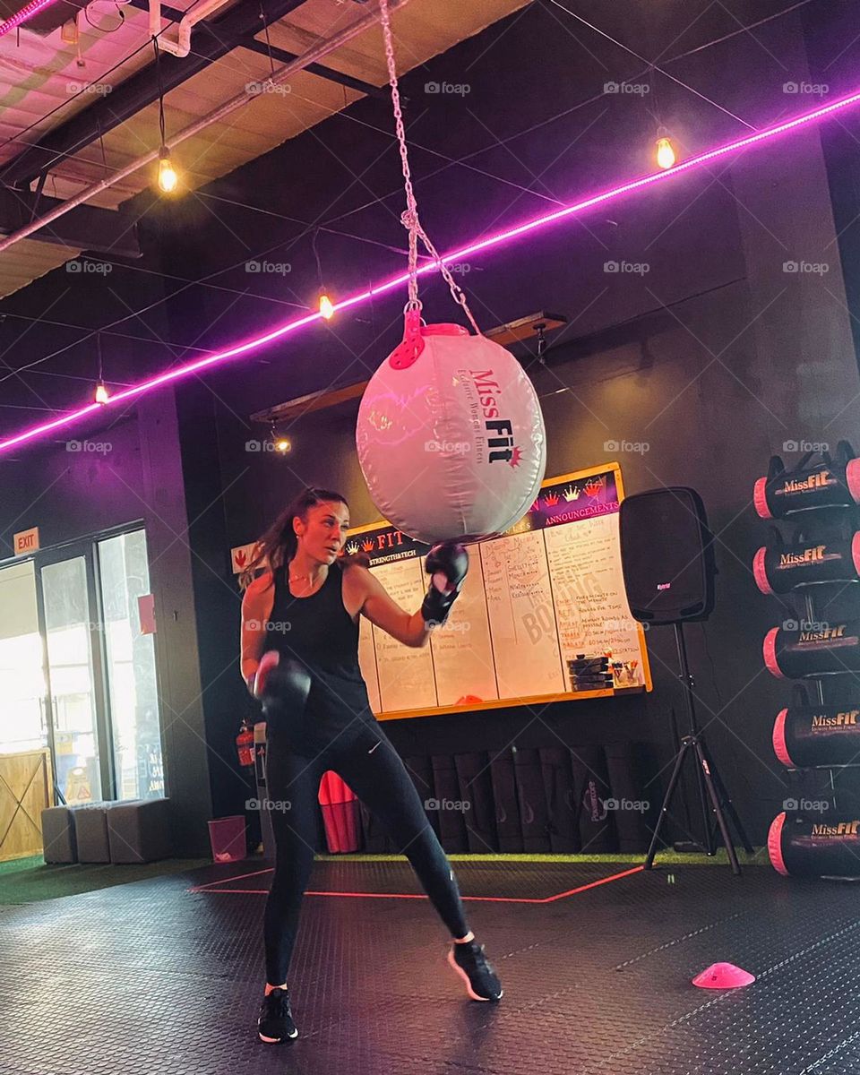 There is magic in movement, fit and strong female boxing 